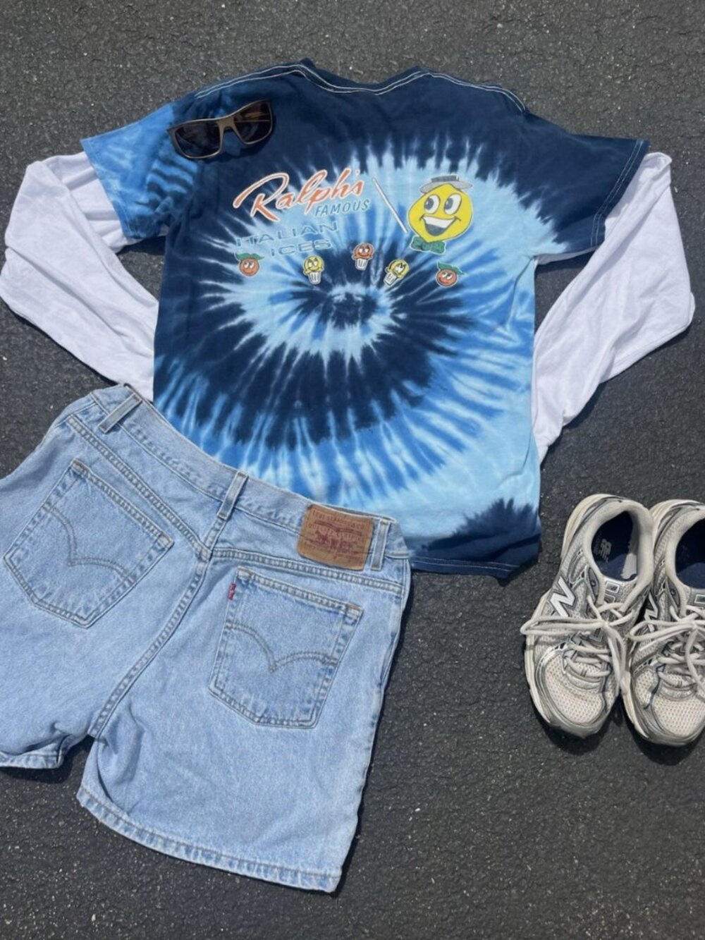 Vintage Ralph’s Famous Italian Ice T-Shirt, Blue Tie Dye, Size Medium